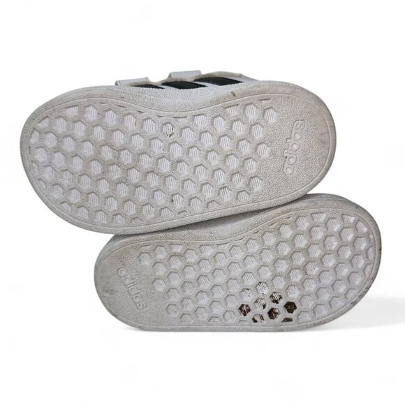 Addidas Toddler Grand Court 2.0 Adjustable Strap Sneakers Size 5 White w Black - Picture 9 of 11